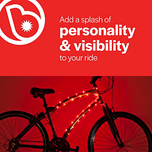 Brightz CosmicBrightz LED Bike Frame Rope Light, Red - 6.5-Foot String Rope - Battery-Powered with On/Off Switch - Ultra Bright Color Keeps Your Ride Fun and Safe for Kids, Teens, & Adults - Image 3