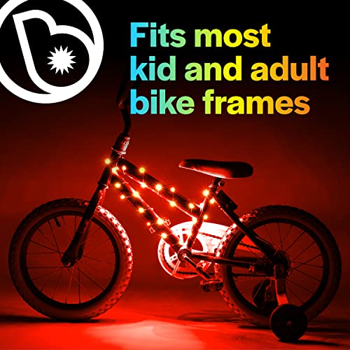 Brightz CosmicBrightz LED Bike Frame Rope Light, Red - 6.5-Foot String Rope - Battery-Powered with On/Off Switch - Ultra Bright Color Keeps Your Ride Fun and Safe for Kids, Teens, & Adults - Image 4