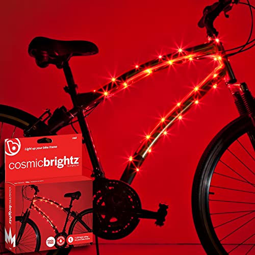 Brightz CosmicBrightz LED Bike Frame Rope Light, Red - 6.5-Foot String Rope - Battery-Powered with On/Off Switch - Ultra Bright Color Keeps Your Ride Fun and Safe for Kids, Teens, & Adults - Image 1