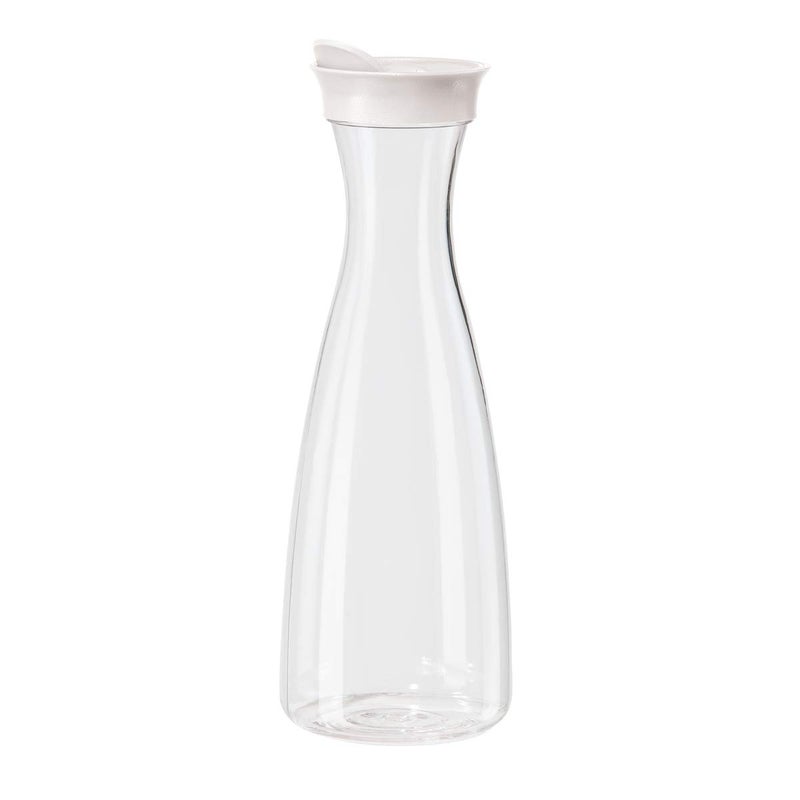 OGGI Clear Carafe wFlip Open Lid  Ideal Juice Bottle Clear Pitcher with Lid Tea Pitcher Water Carafe 16 Lt54Oz White