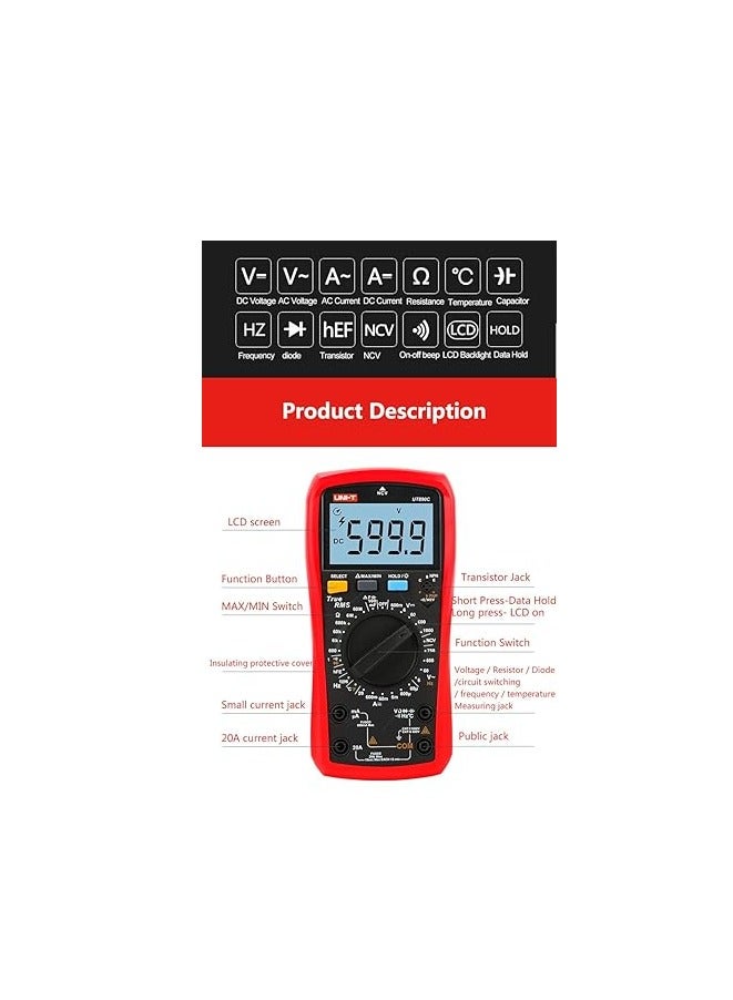 يوني تي UNI-T UT890D+ جهاز قياس رقمي متعدد  - Image 4