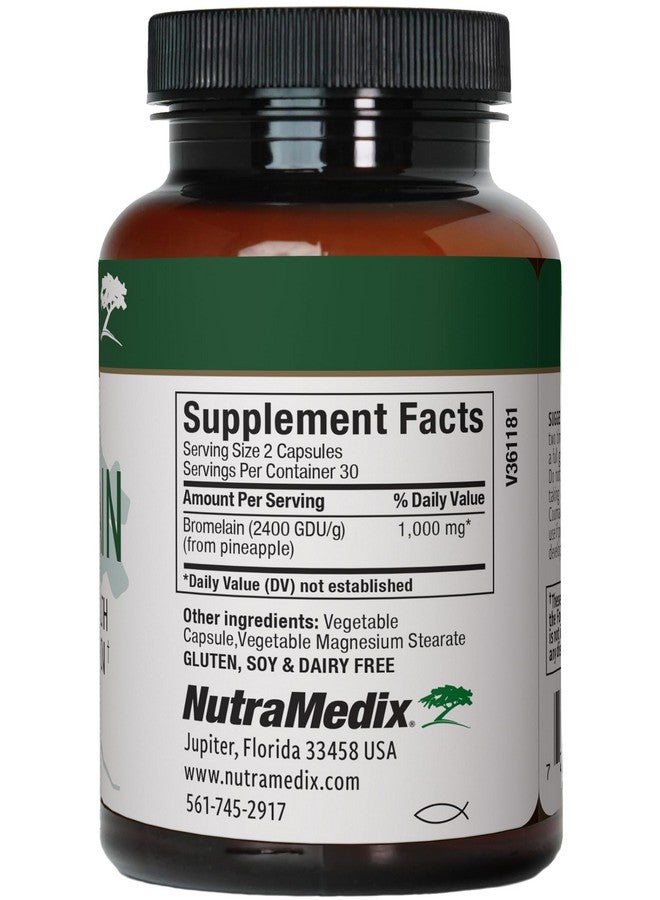 NutraMedix Bromelain Supplements - Proteolytic Enzymes from Pineapple Stems + Bromelain 1,000mg - Designed to Offer Digestion, Exercise and Joint Support - Gluten, Soy and Dairy-Free (60 Capsules) - Image 2