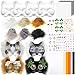 Seenelling 31 Pcs DIY Therian Mask Kit Blank Cat Mask Material Kit Accessories Set for Therian Gear StuffCream - Image 3