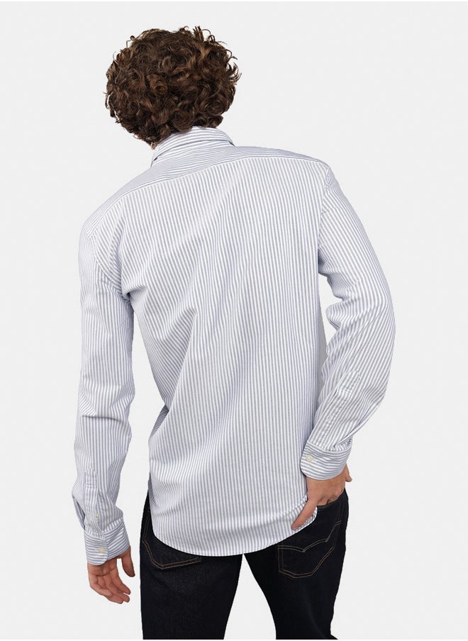 American Eagle AE Everyday Striped Oxford Button-Up Shirt  - Image 4