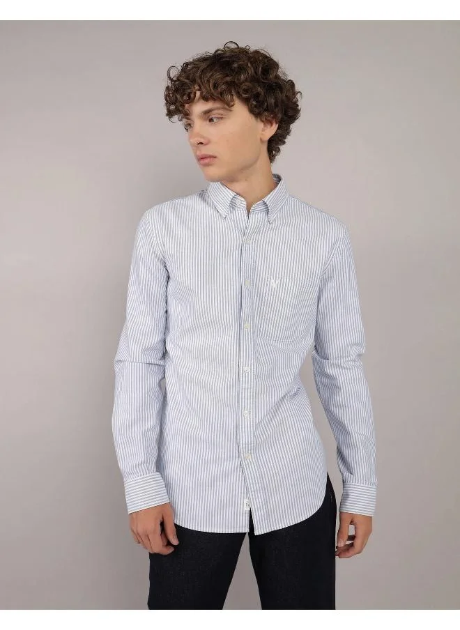 امريكان ايجل AE Everyday Striped Oxford Button-Up Shirt
