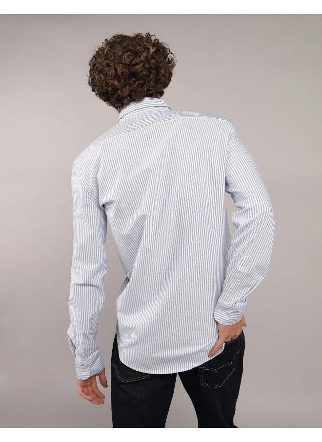 American Eagle AE Everyday Striped Oxford Button-Up Shirt  - Image 2
