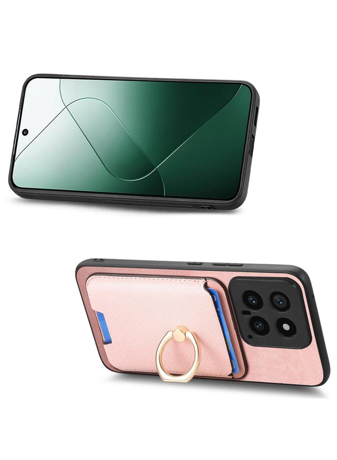 اس-توب جراب لهاتف Redmi K70E / Poco X6 Pro 5G جراب جلدي بتصميم متقاطع عتيق مع حلقة رأسية وحقيبة بطاقات MagSafe - Image 4