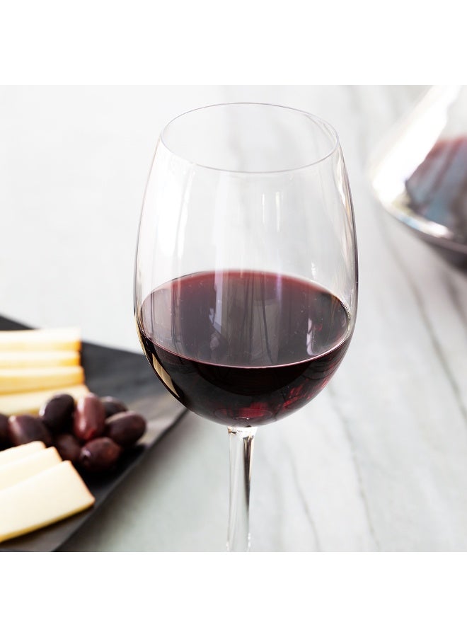 Restaurantware Voglia Nude 19.8 Ounce Cabernet Wine Glasses, Set Of 6 Crystal Wine Glasses - For White or Red Wines, Laser-Cut Rim, Fine-Blown Crystal Stemmed Wine Glasses, Dishwasher-Safe Stemware - Image 3