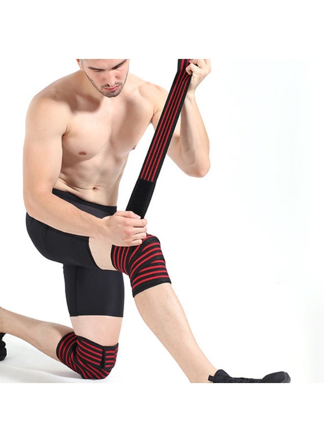 Knee Wraps (1 Pair) With Strap for Squats, Weightlifting, Powerlifting, Leg Press, and Cross Training-Knee Wraps for Squat - Image 3