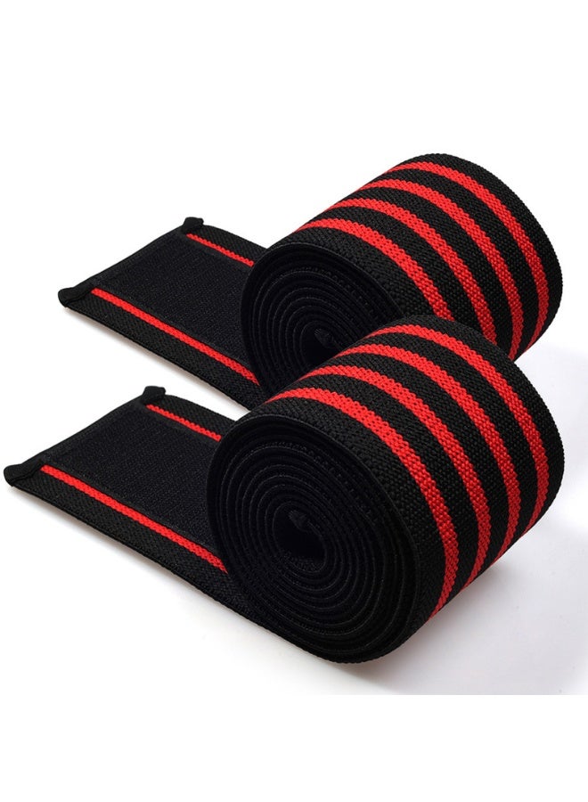 Knee Wraps (1 Pair) With Strap for Squats, Weightlifting, Powerlifting, Leg Press, and Cross Training-Knee Wraps for Squat - Image 2