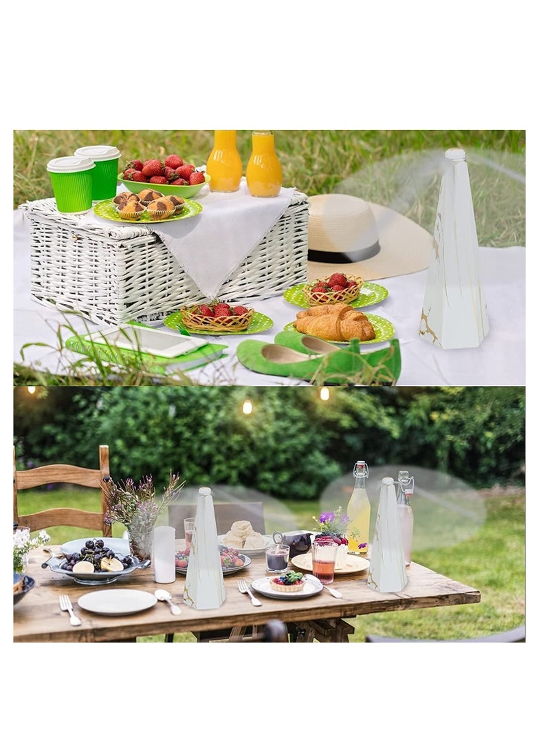 SYOSI - Fly Repellent Fan for Tables Insects Portable Wood Grain Table Fan, Patio Bug and Deterrent Keep Flies Away from Your Food Enjoy Outdoor Meal, 2 Pack - Image 1