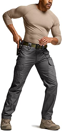 CQR Men's Tactical Pants, Water Resistant Ripstop Cargo Pants, Lightweight EDC Work Hiking Pants, Outdoor Apparel, Duratex Mag Pocket Charcoal, 32W x 30L - Image 4