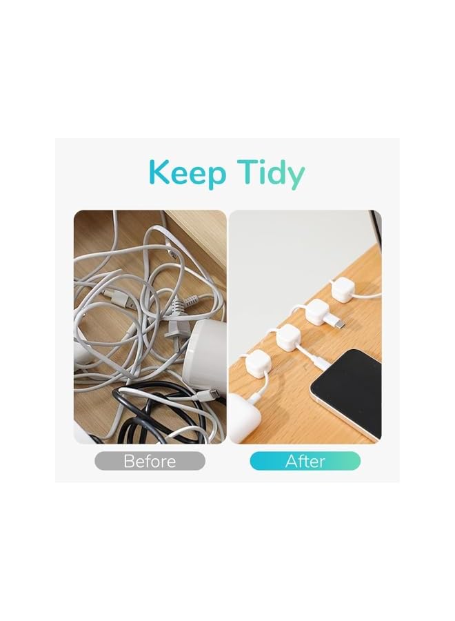 promass Cable Organizer Clips, Magnetic Cable Organizer Storage Holder with Strong Adhesive, Hide Phone Charging Cable Keeper for Home Desk Office Nightstand (Black-6 Pcs) - Image 5