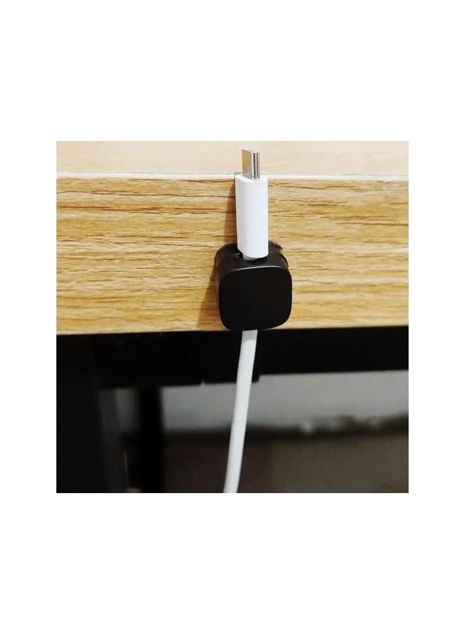 promass Cable Organizer Clips, Magnetic Cable Organizer Storage Holder with Strong Adhesive, Hide Phone Charging Cable Keeper for Home Desk Office Nightstand (Black-6 Pcs) - Image 3