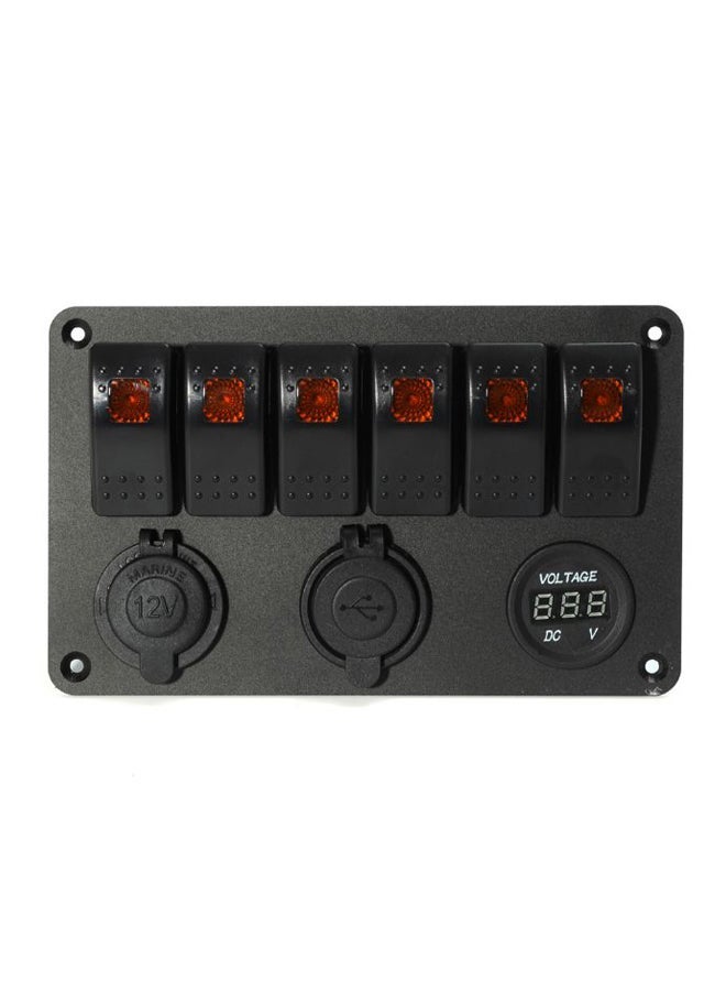 NIBEMINENT Dual USB 6 Gang LED Rocker