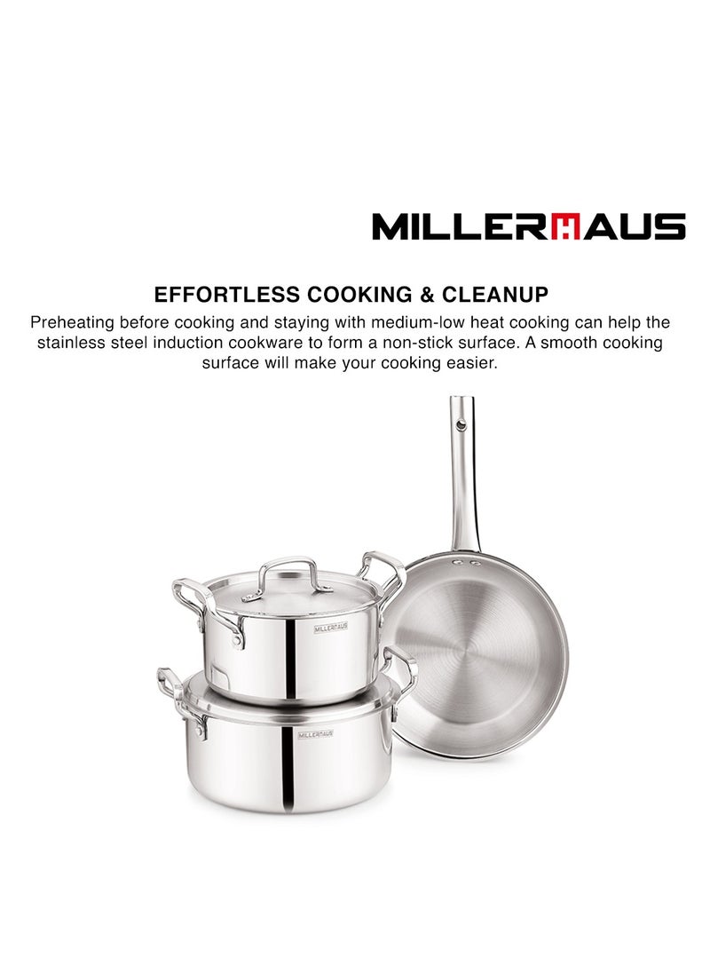 MILLERHAUS Millerhaus Triply 5pcs Cookware Set  Stainless Steel  - Image 2