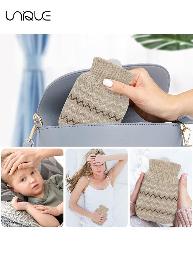 Unique 320ml Hot Water Bottle with Knited Cover - Mini Hot Water Bag for Pain Relief/Waist/Back/Neck/Shoulders - Small Leak Proof Hot Water Bottle with Removable Cover for Women, Kids, Best Gifts - Image 5