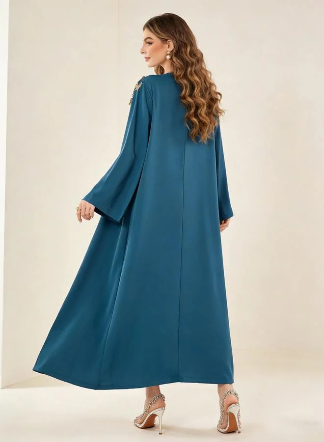 Take Two  Blue Embellished Abaya and Belted Jalabiya Set for Women | Best Price UAE