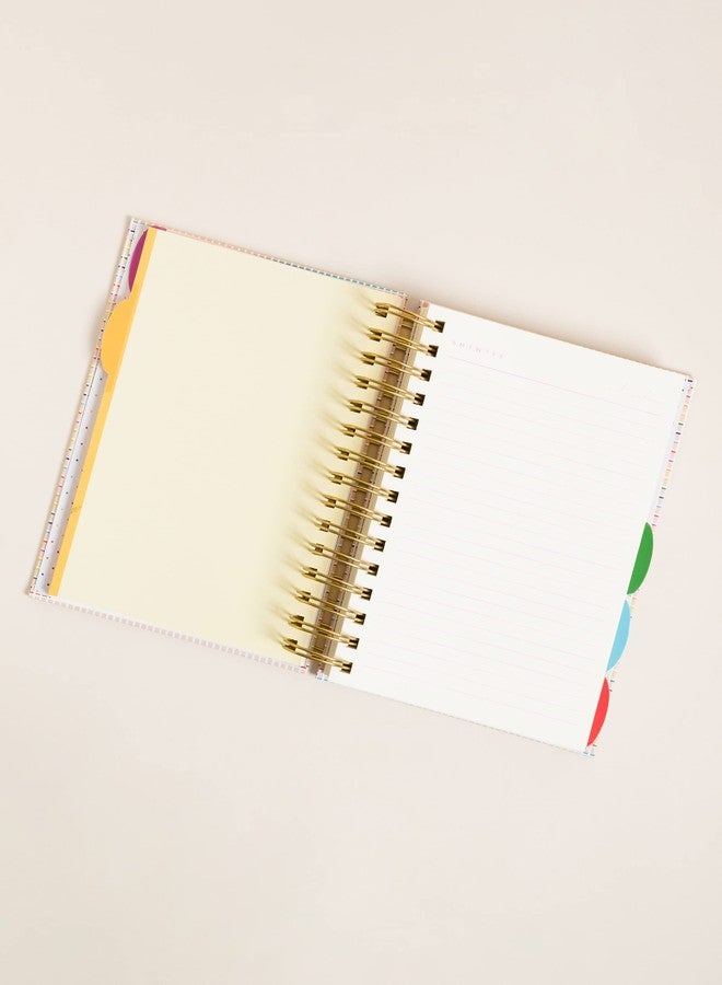 U Brands Responsibly Sourced ‘Stripes & Brights’ Tabbed Journal, Office Supplies, Textured Cover, Gold Hardware, 6” x 8" - Image 2