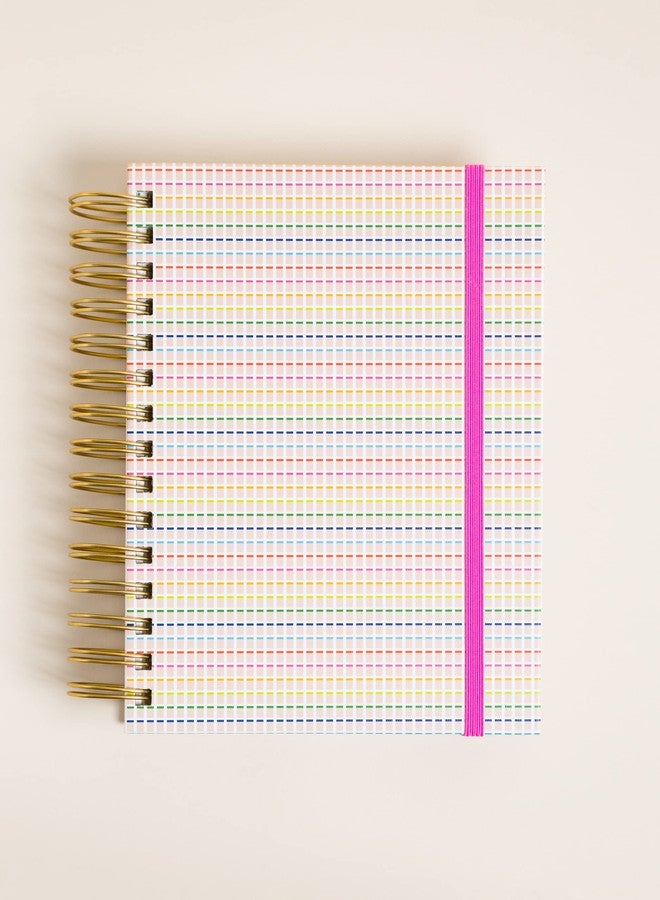 U Brands Responsibly Sourced ‘Stripes & Brights’ Tabbed Journal, Office Supplies, Textured Cover, Gold Hardware, 6” x 8" - Image 1