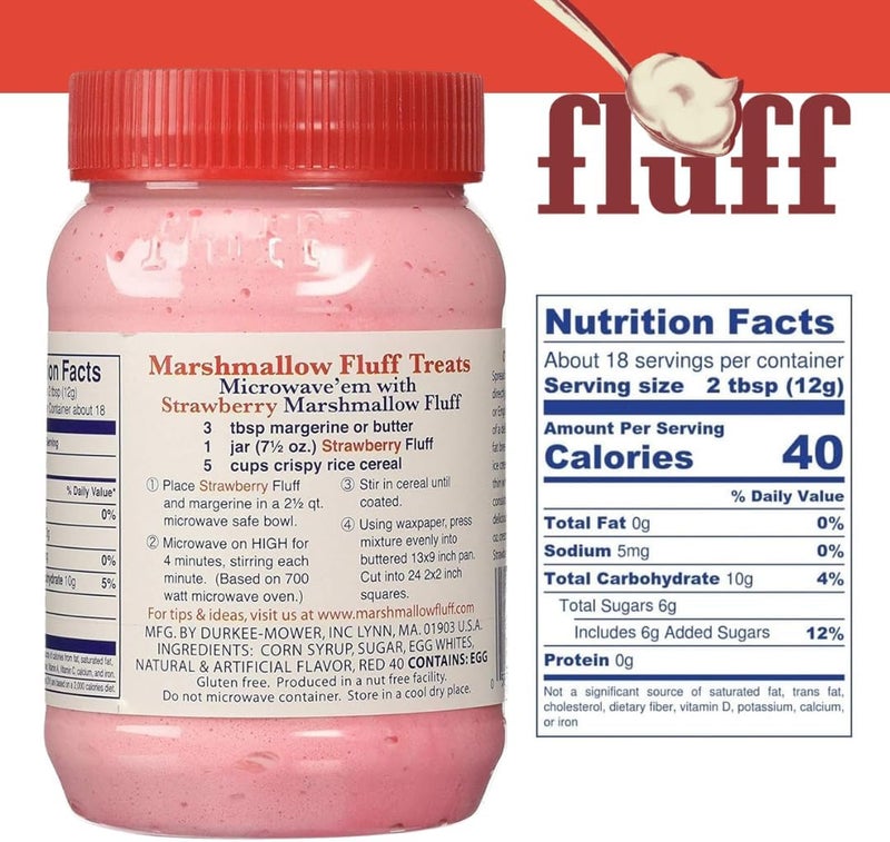 Marshmallow Fluff - Strawberry Flavor - 7.5 oz - Image 2