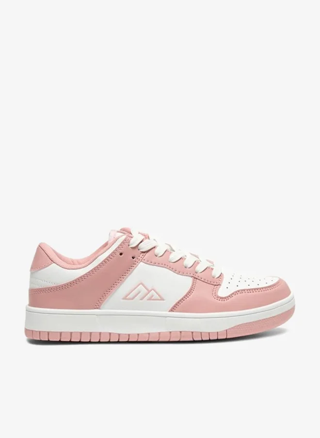 Womens Textured Lace-Up Sneakers