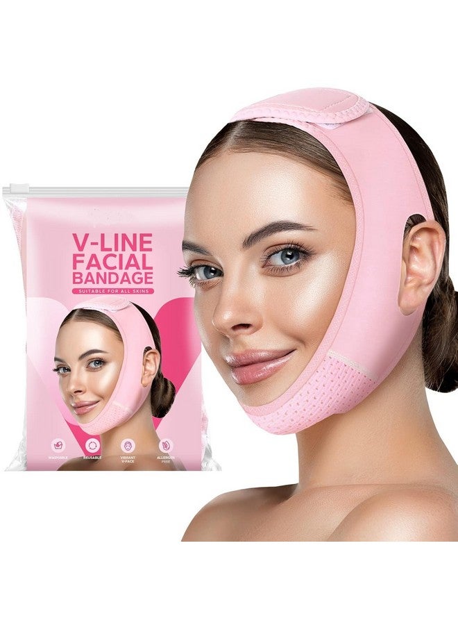 KBZONE Silicone V Face Mask Face Lift Up Belt Facial Slimming Bandage Mask Cheek,Chin,Belt Face Slim Lift Band Mask Double Chin Reducer For Women And Men Tightening Skin 1 Count - Image 1