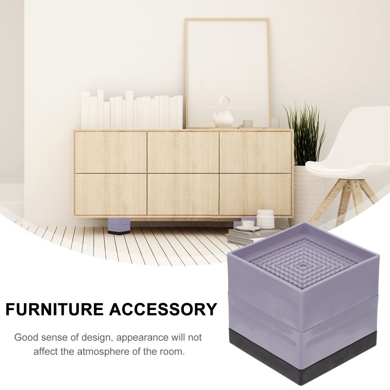 Furniture Risers for Bed Sofa Table, Durable Plastic Supports with Scratch Protection - Image 4
