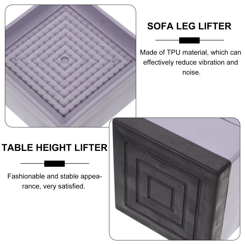 Furniture Risers for Bed Sofa Table, Durable Plastic Supports with Scratch Protection - Image 3