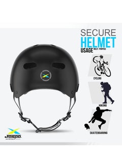 Jaspo Secure Sports Helmet For Cycling, Skating, Skateboarding - For All Age Groups (S, Black Matte)  - Image 4