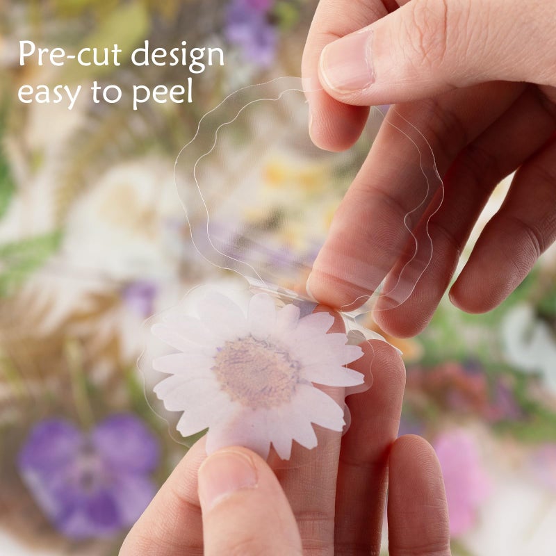 RisyPisy 160pcs Pre-Cut Scrapbooks Natural Stickers, Floral and Plant Sticker for DIY Craft, Planners, Journal, Notebook, Laptop, Cell Phone, Calendars, Wedding Scrapbooking, PET Material, Colorful - Image 2