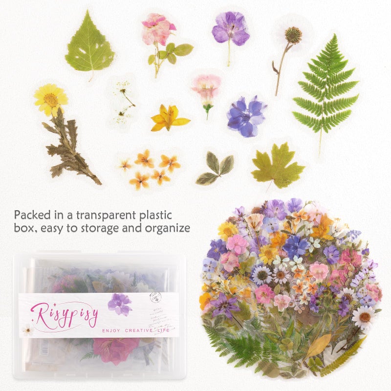 RisyPisy 160pcs Pre-Cut Scrapbooks Natural Stickers, Floral and Plant Sticker for DIY Craft, Planners, Journal, Notebook, Laptop, Cell Phone, Calendars, Wedding Scrapbooking, PET Material, Colorful - Image 4