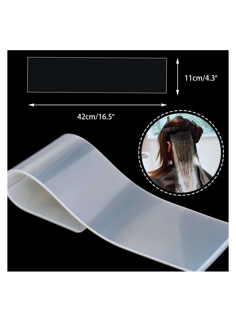 NIBEMINENT 100PCS Transparent Hair Coloring Strips, Professional Tint Paper Salon Barber Highlighting Strips Reusable Dye Wraps Color Separation Papers Foil for Stylists - Image 4