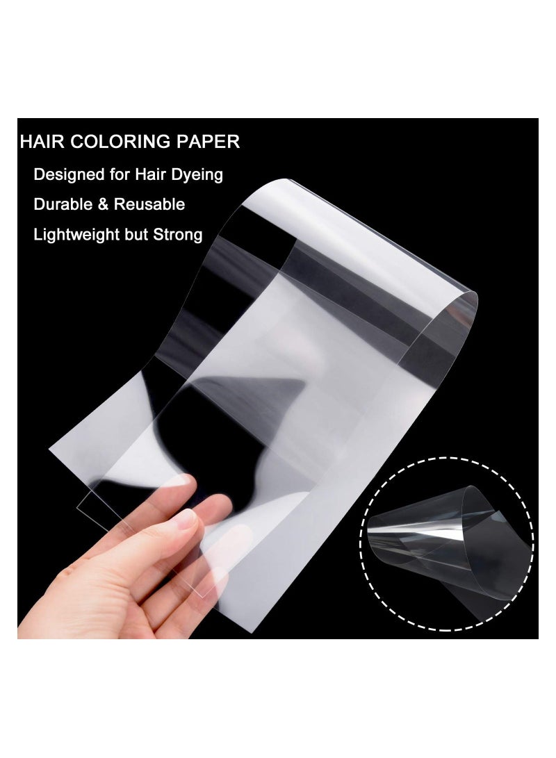 NIBEMINENT 100PCS Transparent Hair Coloring Strips, Professional Tint Paper Salon Barber Highlighting Strips Reusable Dye Wraps Color Separation Papers Foil for Stylists - Image 3