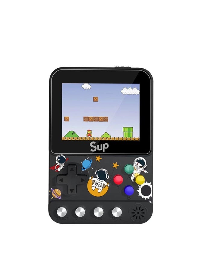 Kids Handheld Video Game Player, 500 Preloaded Classic Games, Portable Plug & Play Retro Game Console with 3.2'' Screen & Rechargeable Battery, No Ads,  Mute Function for Travel-Doubles Player Black