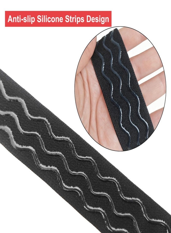 BLUPLE Adjustable Elastic Wig Band with Non-Slip Silicone Wave Strips& Removable Buckles, Keeping Wigs in Place (3 Pcs Black) - Image 2