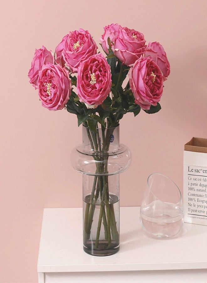 UKELER Real Touch Austin Roses 4 Pcs Artificial Flowers Rose Red Fake Silk Flowers for Home Decor Flower Arrangement Wedding Party Decoration - Image 5