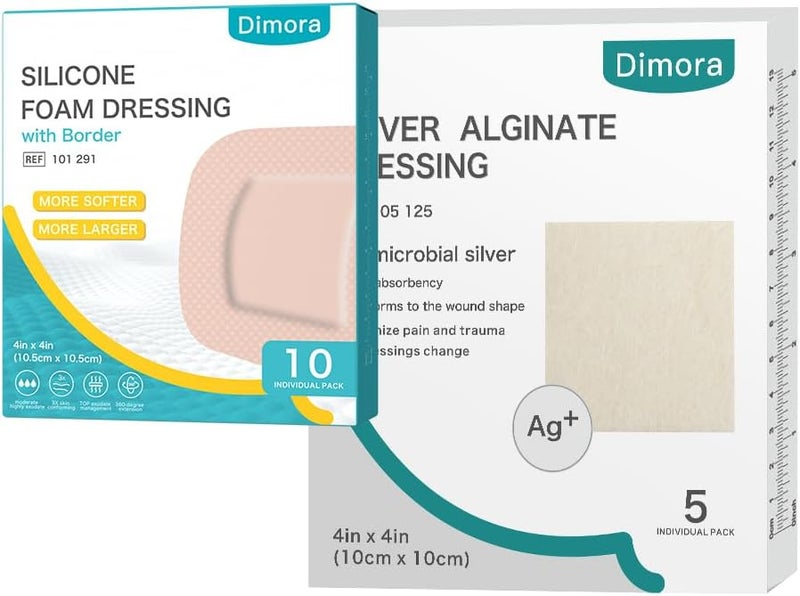 Dimora Upgrade Silver Calcium Alginate Wound Dressing  Dimora Ultra Soft Silicone Foam Dressing - Image 1
