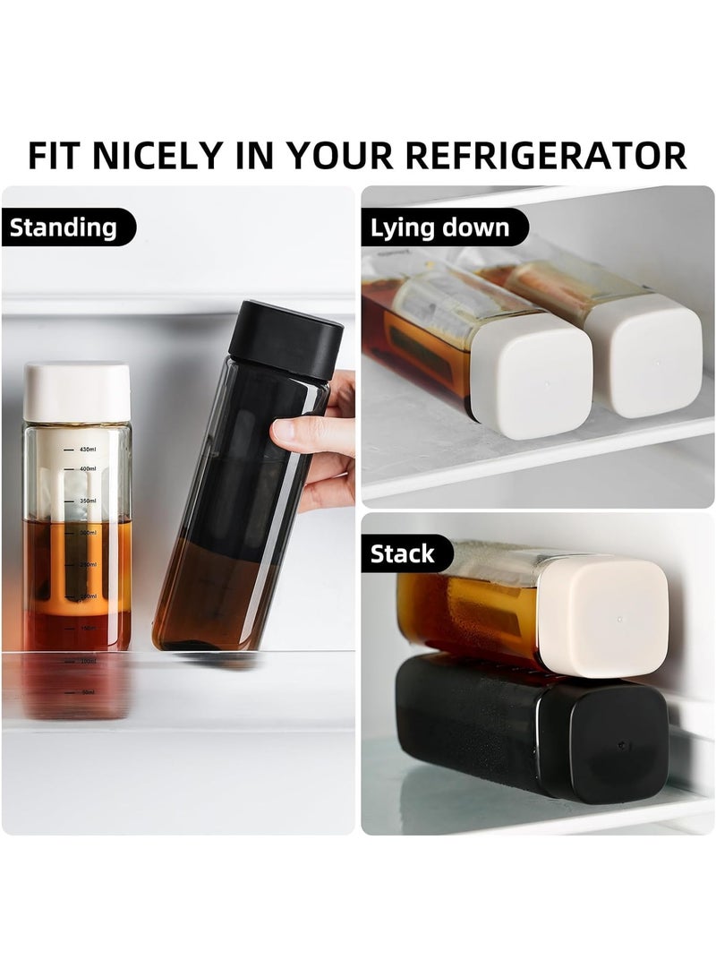 Azonee Portable Cold Brew Cup 480ml, BPA-Free Tritan Plastic Iced Coffee Maker with Removable Filter & Clean Brush, Small Iced Coffee Cups with Scale for Iced Tea/Coffee  - Image 5