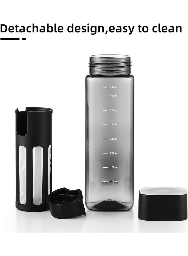 Azonee Portable Cold Brew Cup 480ml, BPA-Free Tritan Plastic Iced Coffee Maker with Removable Filter & Clean Brush, Small Iced Coffee Cups with Scale for Iced Tea/Coffee  - Image 3