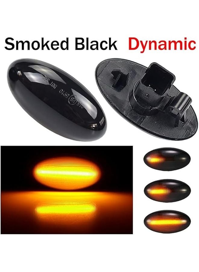 Peugeot 206 2000 2006 Dynamic Turn Signal Lights Car Wing Mirror Indicators Replacement Black - Image 3