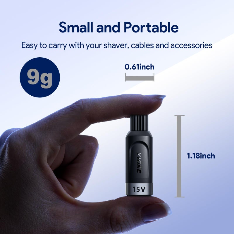 Yinke 15V HQ8505 Type-C Shaver Adapter Charging Converter for Philips Norelco 7700/7500/7400 3500/5300 Series, OneBlade QP6520 QP6530 QP6510, USB-C Shaver Charger Converter without Charger Cord (1 PC) - Image 4