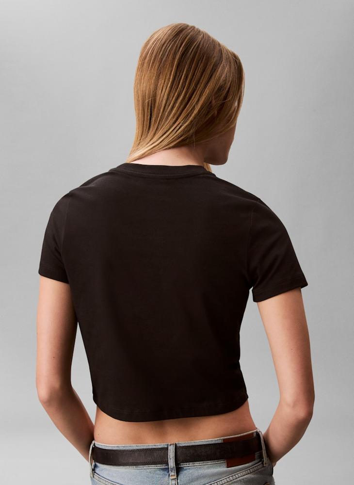 Calvin Klein Jeans Cropped Monogram T-Shirt - Image 2