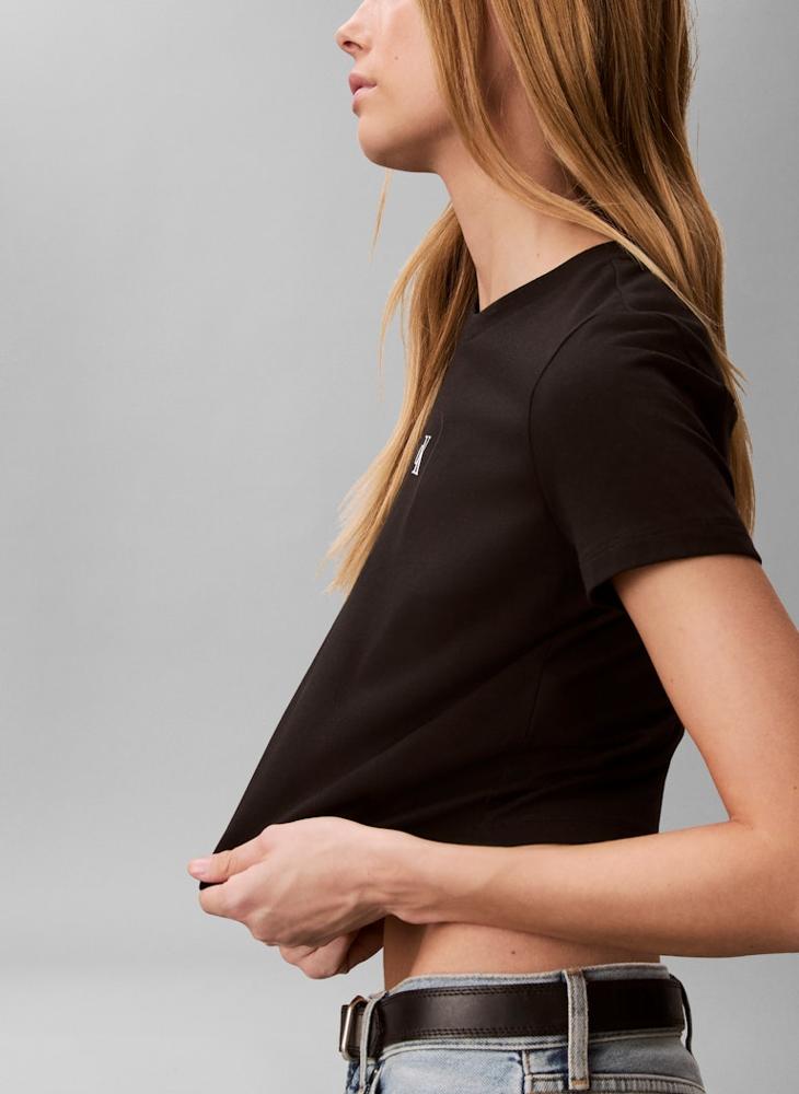 Calvin Klein Jeans Cropped Monogram T-Shirt - Image 3