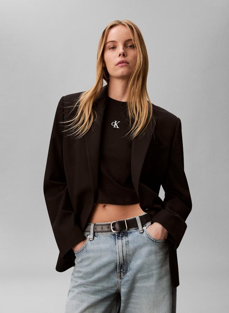 Calvin Klein Jeans Cropped Monogram T-Shirt - Image 1