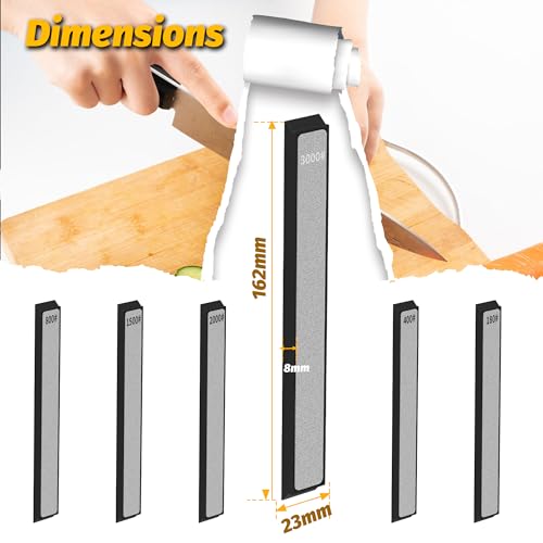 XARILK 6 PCS Diamond Knife Sharpening Stones Set, Diamond Plates Kit for XARILK type Sharpeners System, 180# 400# 800# 1500# 2000# 3000# Grit - Image 5