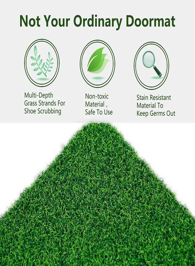 YK Decor Artificial Grass Doormat Indoor Outdoor Fake Turf Welcome Door Mat for Entry Porch Patio Entrance Mats Easy Clean - Image 5