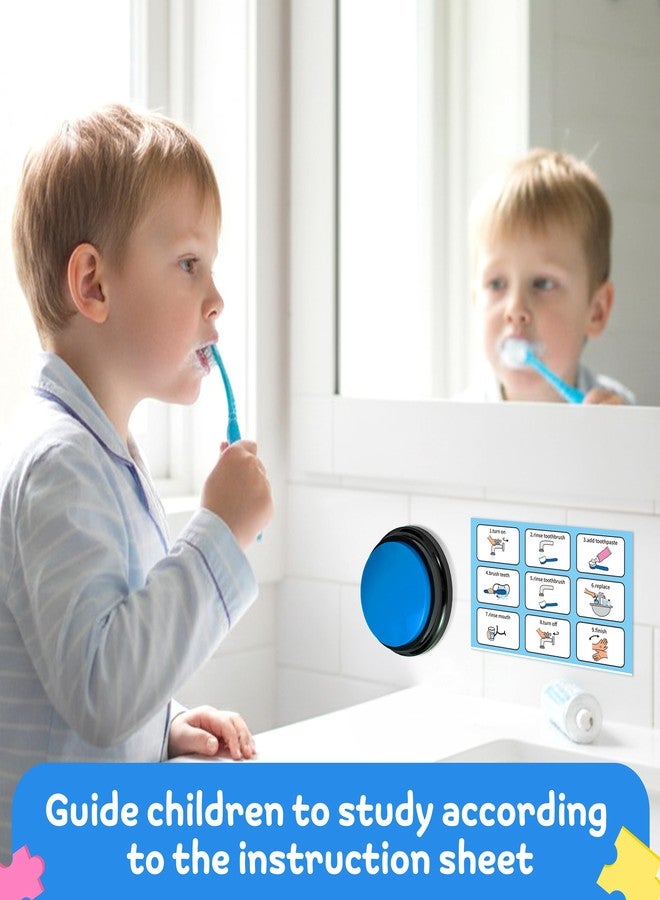 OSNIE Autism Life Routine Chart with Speech Buttons - 4Pcs Voice Recordable Speech Button in 4 Colors with Life Indicator Chart for Kids, Speaking Buzzer and Autism Learning Materials for Home School - Image 5
