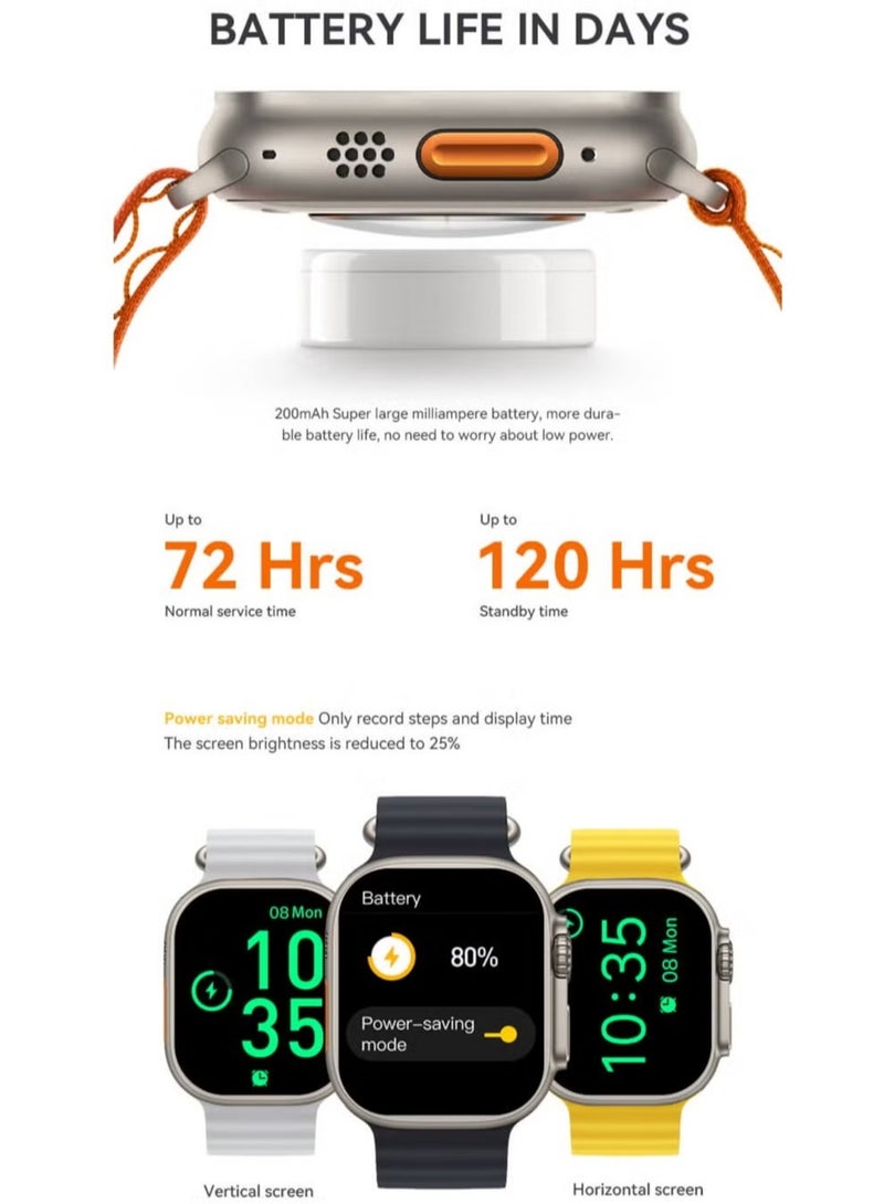 New HW68 Ultra Smart Watch - 49mm HD Screen with Compass & NFC for Men  - Image 3