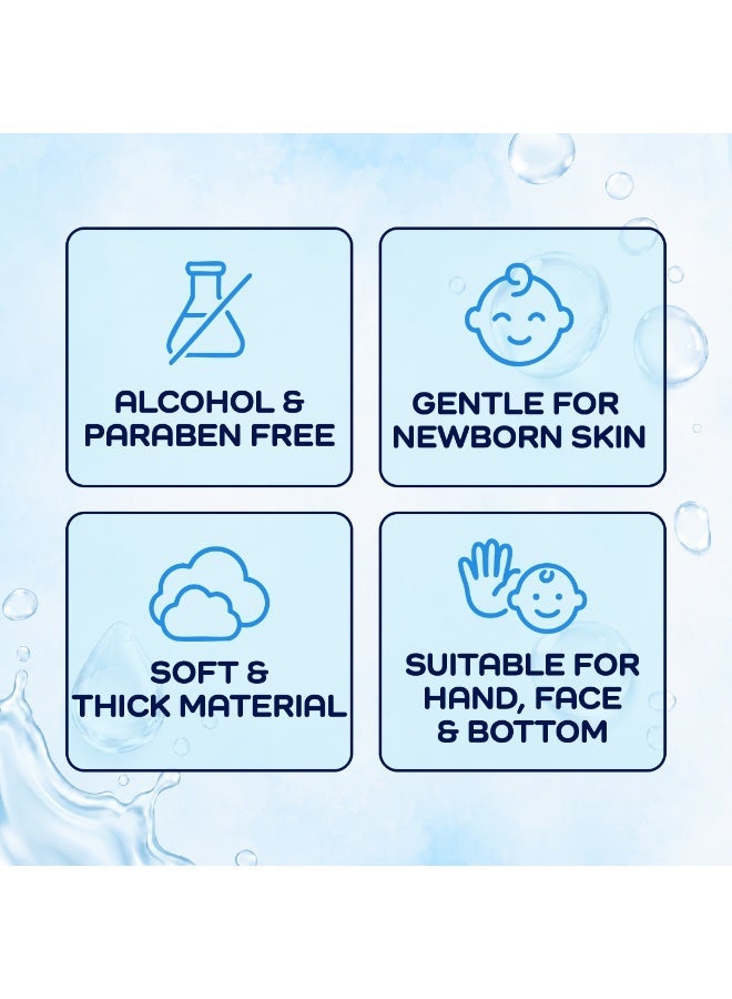 Bodyform Baby Pure Water Baby Wipes, 12 Pack of 72 Count (864 Wipes Total) — 99% Pure Water Formula, Alcohol-Free & Paraben-Free, Soft & Thick, Gentle for Hands, Face & Bottom - Image 4